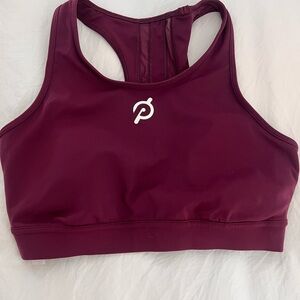 Peloton burgundy Sports Bra Racerback Moisture-Wicking